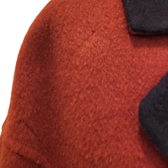 NAERSI Wool Coat | Soft Unstructured Comfort | Color-Block Rust & Navy - Picture 12 of 15